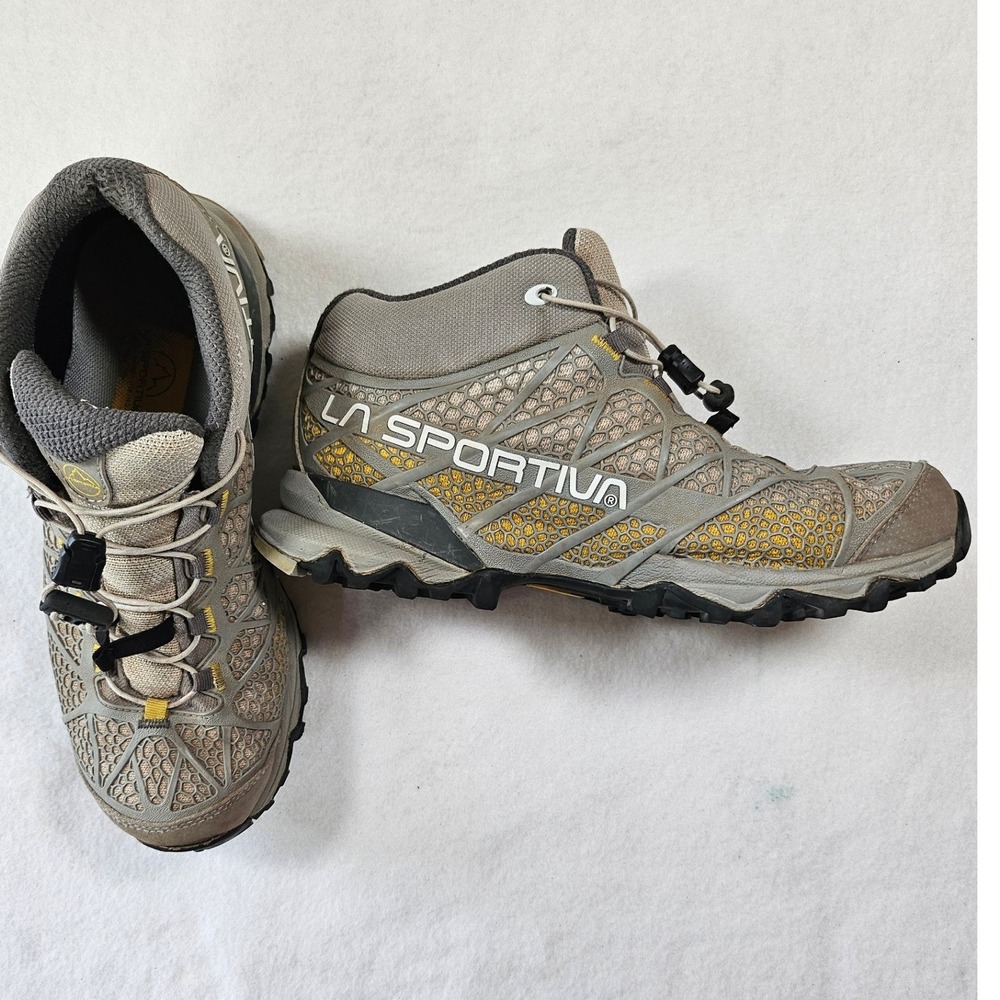 La Sportiva Synthesis Mid GTX Womens Hiking Trail Boots Gray Yellow Gore-Tex 7.5 - Picture 9 of 16